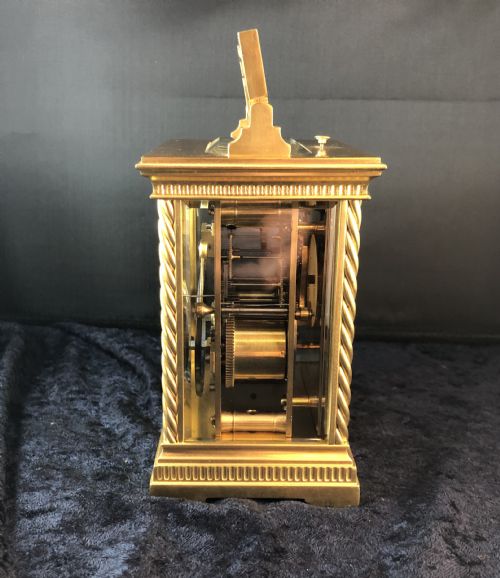 A FINE LATE 19TH CENTURY GILT BRASS CARRIAGE CLOCK BY DROCOURT - ADDITIONAL PHOTO 1