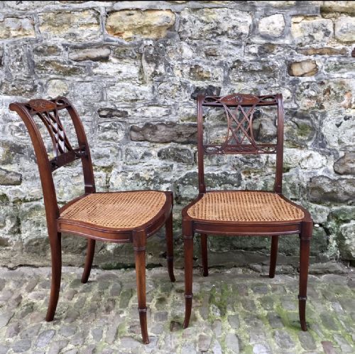 a pair of late 19th century side chairs after gillows - CATEGORY: ANTIQUE CHAIRS - DATED 1890