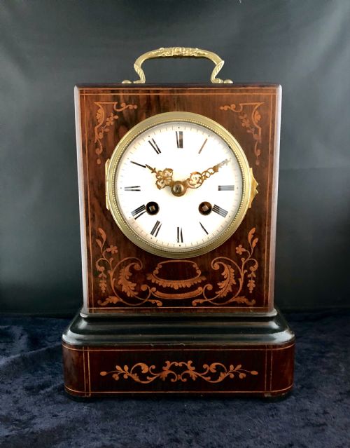a louis philippe rosewood mantel clock - CATEGORY: ANTIQUE CLOCKS - DATED 19TH CENTURY