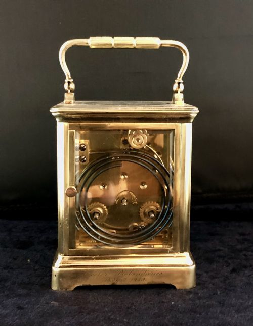LATE 19TH CENTURY FRENCH GILT BRASS CARRIAGE CLOCK - ADDITIONAL PHOTO 3