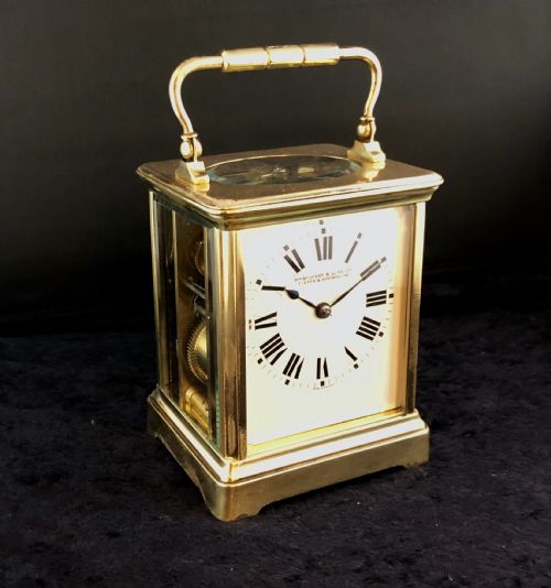 LATE 19TH CENTURY FRENCH GILT BRASS CARRIAGE CLOCK - ADDITIONAL PHOTO 7