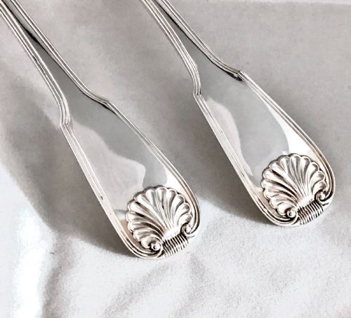 PAIR OF WILLIAM IV SILVER BASTING OR SERVING SPOONS LONDON 1830 - ADDITIONAL PHOTO 4