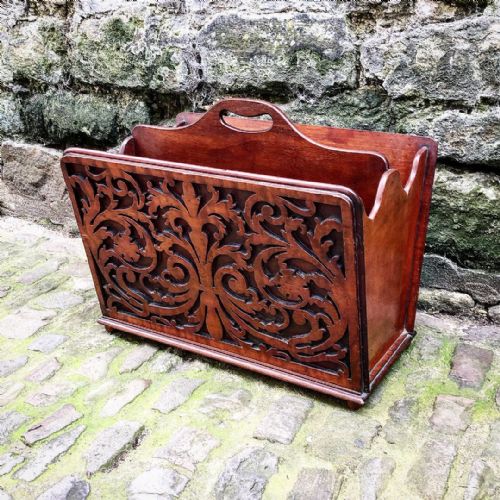a mid victorian mahogany magazine rack or canterbury - CATEGORY: ANTIQUE MISCELLANEOUS - DATED 1870