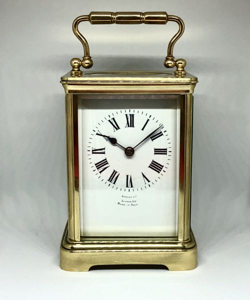a late 19th century french gilt brass carriage clock - CATEGORY: ANTIQUE CLOCKS - DATED 1890
