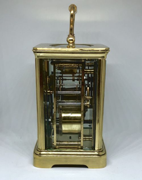A LATE 19TH CENTURY FRENCH GILT BRASS CARRIAGE CLOCK - ADDITIONAL PHOTO 1