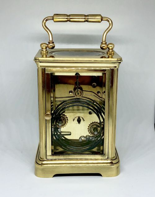 A LATE 19TH CENTURY FRENCH GILT BRASS CARRIAGE CLOCK - ADDITIONAL PHOTO 2