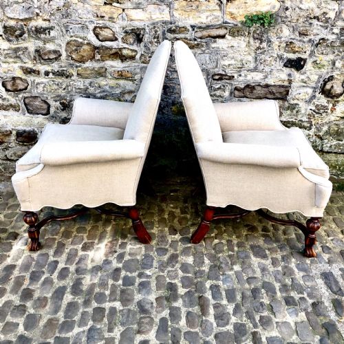 A PAIR OF LATE 19TH CENTURY WALNUT ARMCHAIRS - ADDITIONAL PHOTO 2