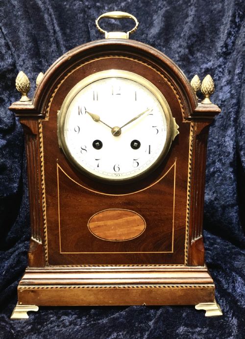 an edwardian mahogany mantel clock - CATEGORY: ANTIQUE CLOCKS - DATED EDWARDIAN