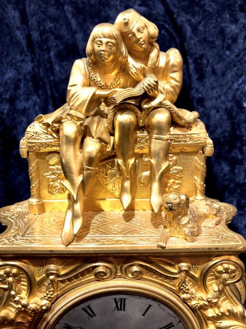 A LOUIS PHILIPPE GILT BRONZE MANTEL CLOCK BY VIEYRES - ADDITIONAL PHOTO 2