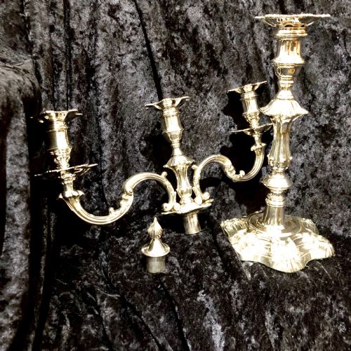 A REGENCY OLD SHEFFIELD PLATE TABLE GARNITURE CANDELABRUM - ADDITIONAL PHOTO 3