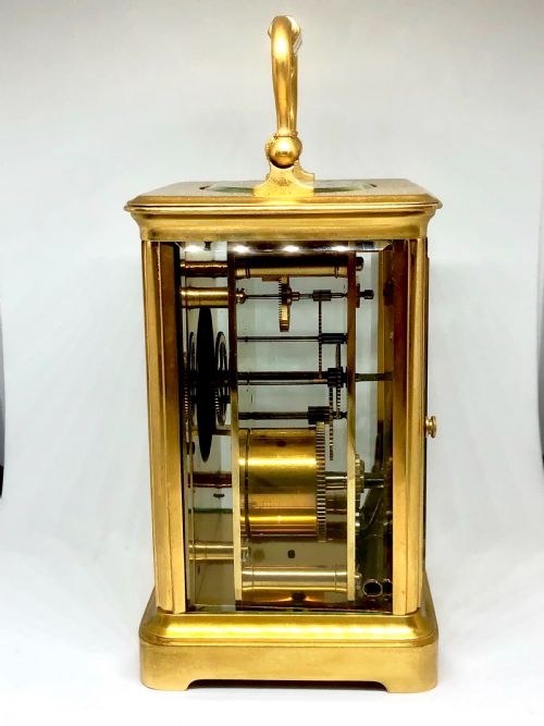 A LATE 19TH CENTURY FRENCH GILT BRASS CARRIAGE CLOCK - ADDITIONAL PHOTO 2