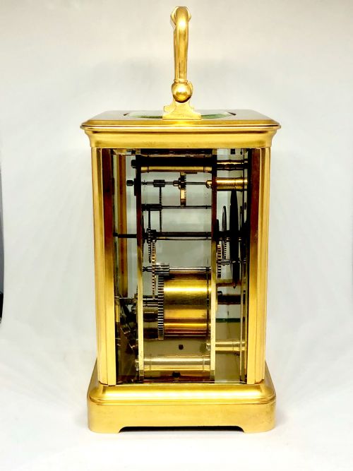 A LATE 19TH CENTURY FRENCH GILT BRASS CARRIAGE CLOCK - ADDITIONAL PHOTO 4