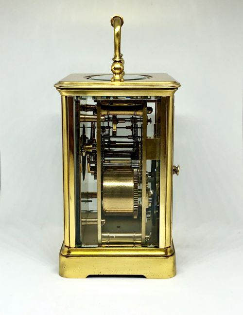 A LATE 19TH CENTURY FRENCH GILT BRASS CARRIAGE CLOCK - ADDITIONAL PHOTO 1