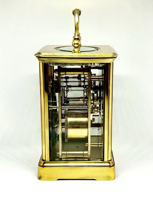 A LATE 19TH CENTURY FRENCH GILT BRASS CARRIAGE CLOCK - ADDITIONAL PHOTO 2