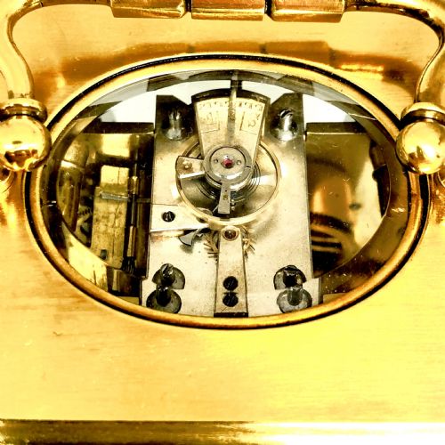 A LATE 19TH CENTURY FRENCH GILT BRASS CARRIAGE CLOCK - ADDITIONAL PHOTO 4