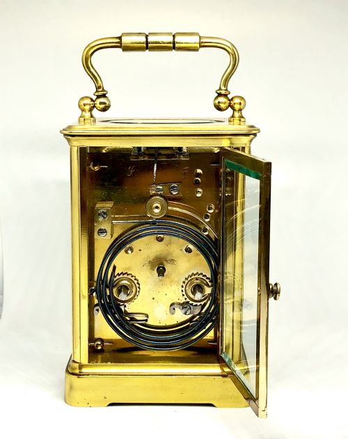 A LATE 19TH CENTURY FRENCH GILT BRASS CARRIAGE CLOCK - ADDITIONAL PHOTO 5