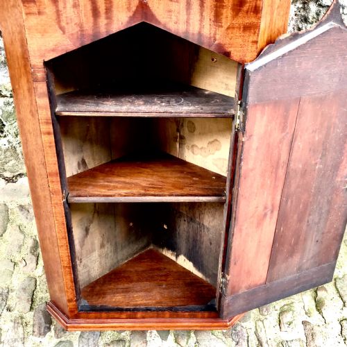 A SMALL 19TH CENTURY MAHOGANY CORNER CUPBOARD - ADDITIONAL PHOTO 5