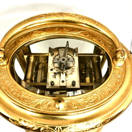 A FINE LATE 19TH CENTURY FRENCH GILT BRASS CARRIAGE CLOCK BY BRUNELOT - ADDITIONAL PHOTO 7