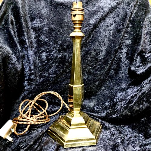 an art deco hexagonal brass table lamp circa 1925 - CATEGORY: ANTIQUE LIGHTING - DATED 1920