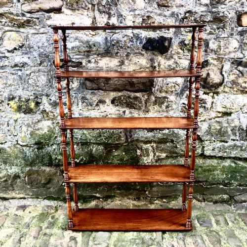 A GEORGE IV SET OF MAHOGANY HANGING SHELVES - ADDITIONAL PHOTO 2