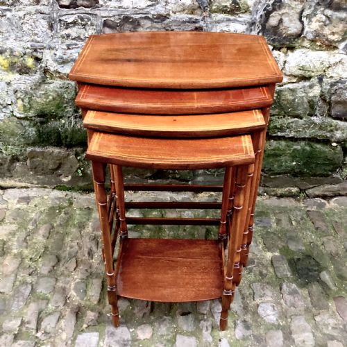 an edwardian nest of four mahogany side tables - CATEGORY: ANTIQUE TABLES - DATED EDWARDIAN