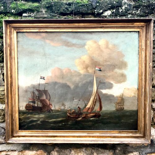 a late 18th century dutch marine oil painting - CATEGORY: ANTIQUE ART - DATED 18TH CENTURY