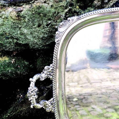 A REGENCY OLD SHEFFIELD PLATE TRAY - ADDITIONAL PHOTO 1