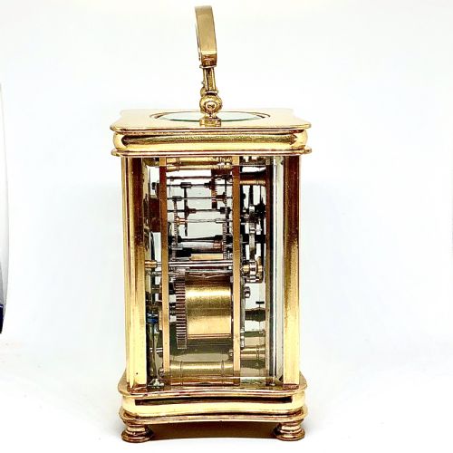 A LATE 19TH CENTURY FRENCH GILT BRASS CARRIAGE CLOCK - ADDITIONAL PHOTO 1