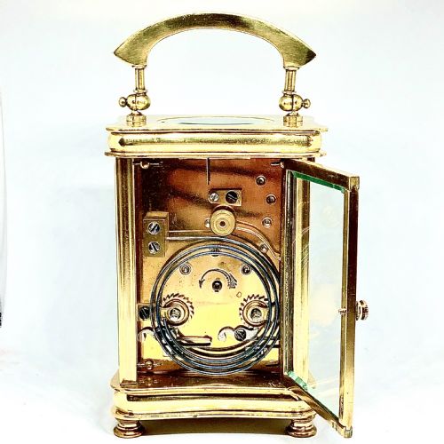 A LATE 19TH CENTURY FRENCH GILT BRASS CARRIAGE CLOCK - ADDITIONAL PHOTO 2