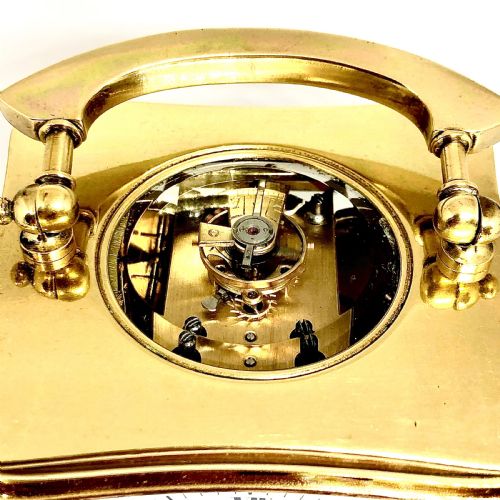 A LATE 19TH CENTURY FRENCH GILT BRASS CARRIAGE CLOCK - ADDITIONAL PHOTO 4