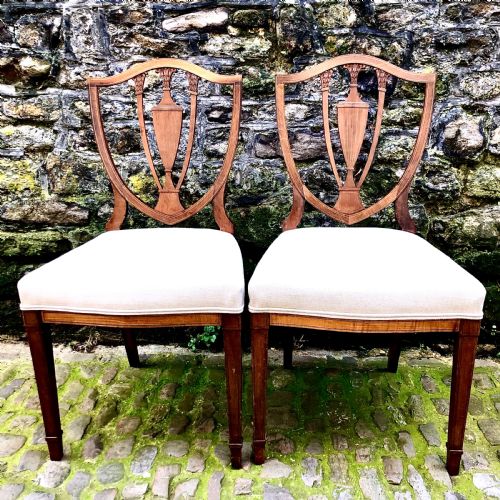 a pair of edwardian mahogany side chairs - CATEGORY: ANTIQUE CHAIRS - DATED EDWARDIAN