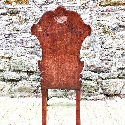 AN EARLY VICTORIAN OAK HALL CHAIR - ADDITIONAL PHOTO 6