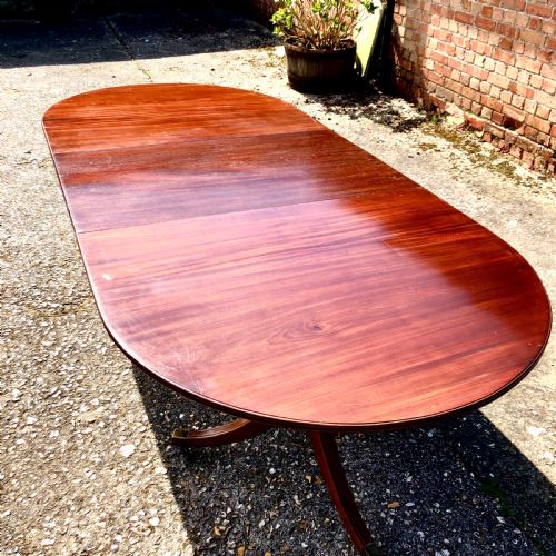 an edwardian mahogany twin pedestal dining table - CATEGORY: ANTIQUE TABLES - DATED EDWARDIAN