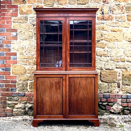 a late 19th century mahogany glazed bookcase - CATEGORY: ANTIQUE BOOKCASES - DATED 19TH CENTURY