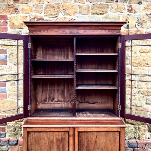 A LATE 19TH CENTURY MAHOGANY GLAZED BOOKCASE - ADDITIONAL PHOTO 1