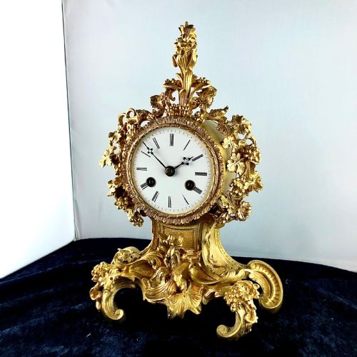 A LOUIS PHILIPPE GILT BRONZE MANTEL CLOCK BY RAINGO FRRES - ADDITIONAL PHOTO 2