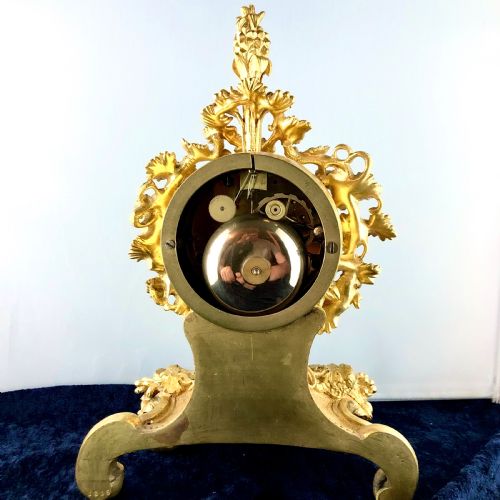 A LOUIS PHILIPPE GILT BRONZE MANTEL CLOCK BY RAINGO FRRES - ADDITIONAL PHOTO 6