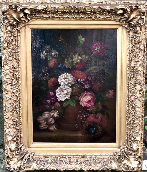 a 19th century dutch still life oil painting on board - CATEGORY: ANTIQUE ART - DATED 19TH CENTURY