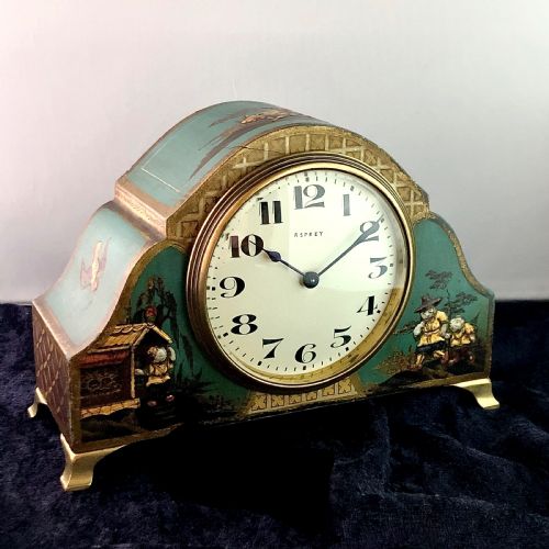 an early 20th century chinoiserie mantel clock timepiece by asprey - CATEGORY: ANTIQUE CLOCKS - DATED EDWARDIAN
