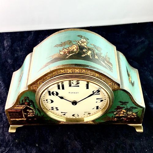 AN EARLY 20TH CENTURY CHINOISERIE MANTEL CLOCK TIMEPIECE BY ASPREY - ADDITIONAL PHOTO 2