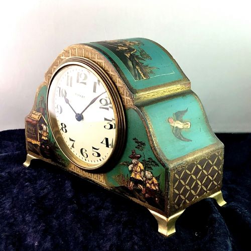 AN EARLY 20TH CENTURY CHINOISERIE MANTEL CLOCK TIMEPIECE BY ASPREY - ADDITIONAL PHOTO 3