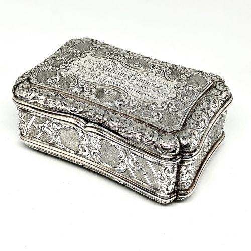 a fine early victorian silver presentation snuffbox - CATEGORY: ANTIQUE SILVER - DATED VICTORIAN