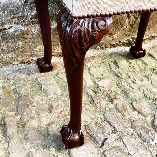 A LATE 19TH CENTURY MAHOGANY STOOL IN THE GEORGE II STYLE - ADDITIONAL PHOTO 5