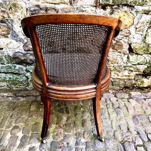 A GEORGE IV MAHOGANY BERGRE CHAIR - ADDITIONAL PHOTO 6