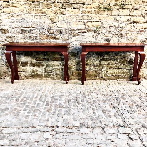 a pair of late 19th century mahogany console tables - CATEGORY: ANTIQUE TABLES - DATED 1890