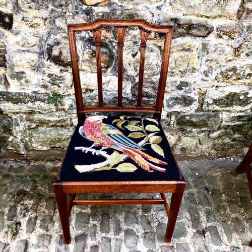 A SET OF SIX SHERATON REVIVAL MAHOGANY DINING CHAIRS - ADDITIONAL PHOTO 3
