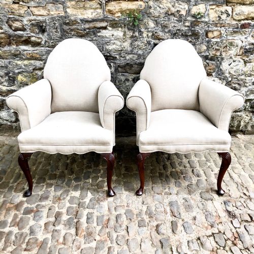 A PAIR OF LATE 19TH CENTURY WALNUT ARMCHAIRS - ADDITIONAL PHOTO 1