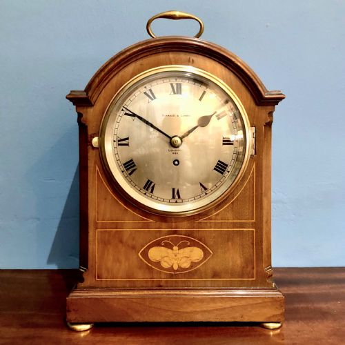a late 19th century mahogany bracket clock timepiece by barraud and lunds - CATEGORY: ANTIQUE CLOCKS - DATED 19TH CENTURY