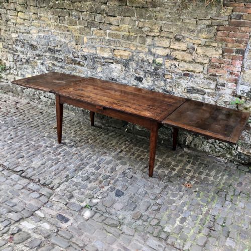 A FRENCH 19TH CENTURY EXTENDING FARMHOUSE KITCHEN TABLE - ADDITIONAL PHOTO 4