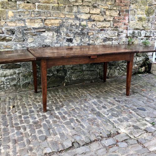 A FRENCH 19TH CENTURY EXTENDING FARMHOUSE KITCHEN TABLE - ADDITIONAL PHOTO 6